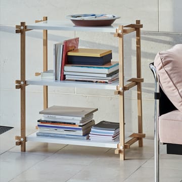 Woody ράφι - Oak-white lacquered shelf, low - HAY