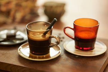 Γυάλινα πιατάκια καφέ 70's  20 cl 4-pack - Mud brown - HKliving