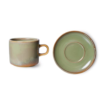 Home Chef φλιτζάνι με πιατάκι 22 cl - Moss green - HKliving