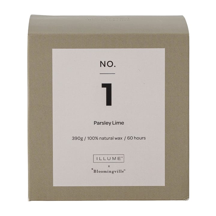 NO. 1 Parsley Lime αρωματικό κερί, 390 g + Κουτί δώρου Illume x Bloomingville