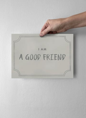 Good friend diploma αφίσα 21x30 εκ. - Dusty mint - Kunskapstavlan®