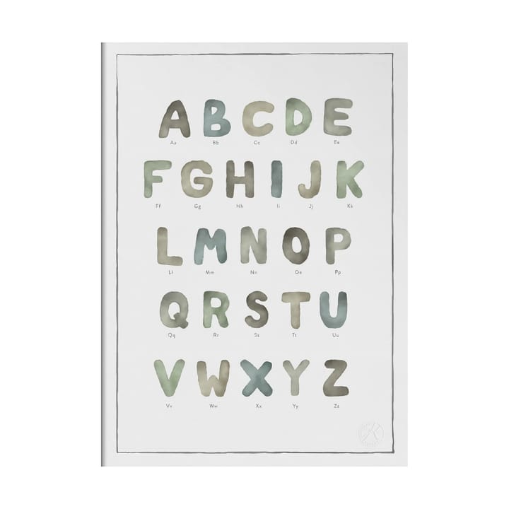 The alphabet watercolour poster - 30x40 εκ. - Kunskapstavlan®