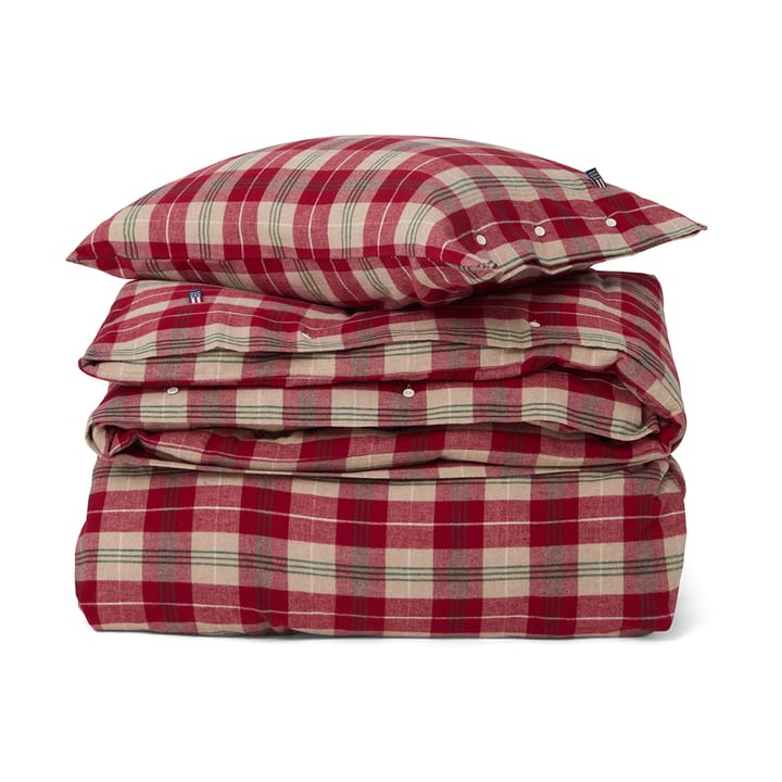 Σετ κλινοσκεπασμάτων Checked cotton flannel, Κόκκινο-μπεζ-πράσινο-λευκό Lexington