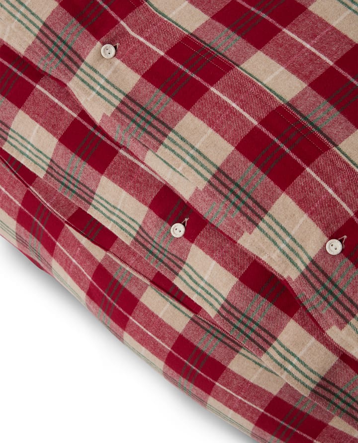 Σετ κλινοσκεπασμάτων Checked cotton flannel, Κόκκινο-μπεζ-πράσινο-λευκό Lexington