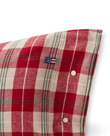 Checked cotton flannel μαξιλαροθήκη 50x60 εκ. - Κόκκινο-μπεζ-πράσινο-λευκό - Lexington