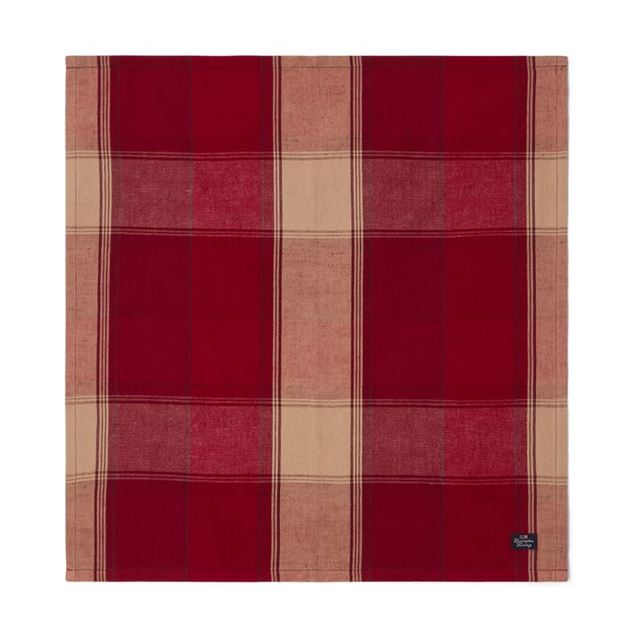 Τραπεζομάντιλο Checked linen-cotton 50x50 εκ., Κόκκινο-μπεζ Lexington