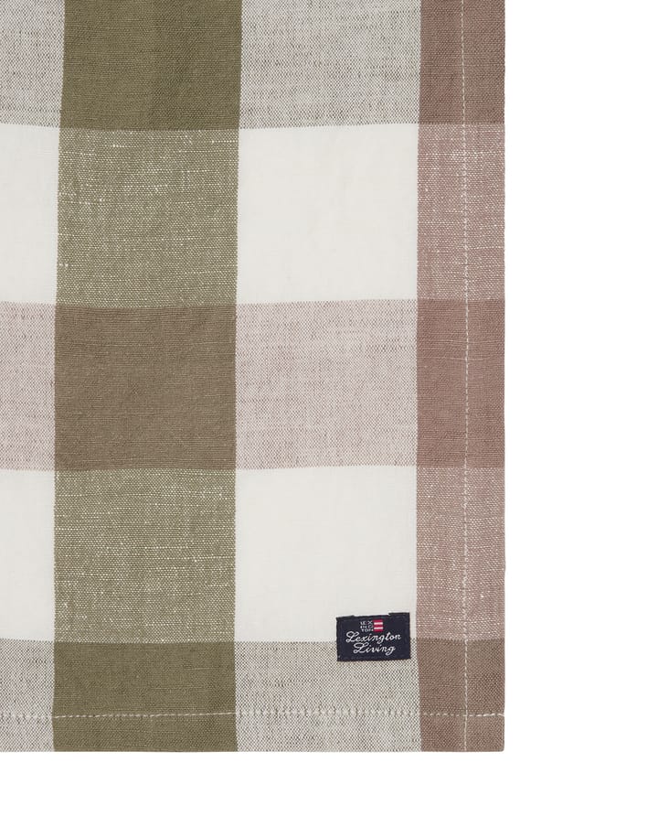 Υφασμάτινη πετσέτα Checked Linen/Cotton 50x50 cm, Olive Lexington