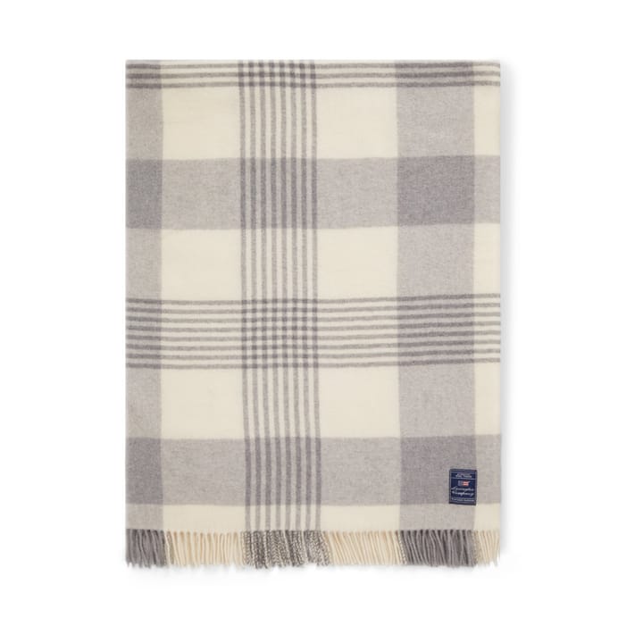 γκρι Checked Recycled Wool throw 130x170 εκ, γκρι-λευκό Lexington