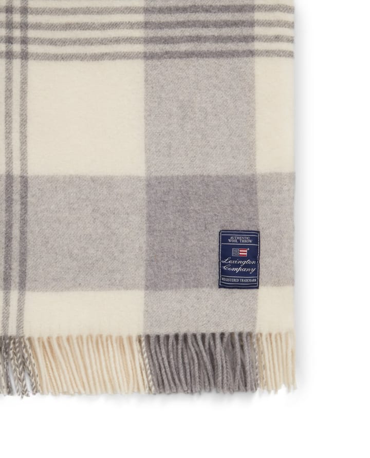 γκρι Checked Recycled Wool throw 130x170 εκ, γκρι-λευκό Lexington