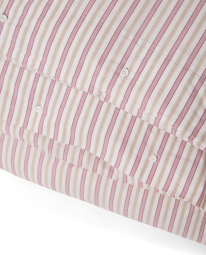 Σετ κλινοσκεπασμάτων Dobby striped cotton poplin., Κόκκινο-μπεζ-λευκό Lexington