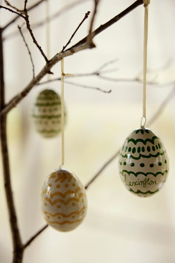 Πασχαλινό κρεμαστό διακοσμητικό Easter Eggs in Papier Maché 2-pack - Green-yellow - Lexington