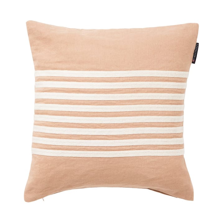 Μαξιλαροθήκη Embroidery Striped Linen/Cotton 50x50 cm, Beige-white Lexington