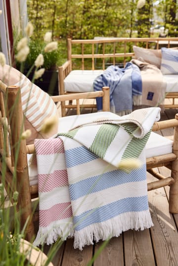 Μαξιλαροθήκη Embroidery Striped Linen/Cotton 50x50 cm - Beige-white - Lexington