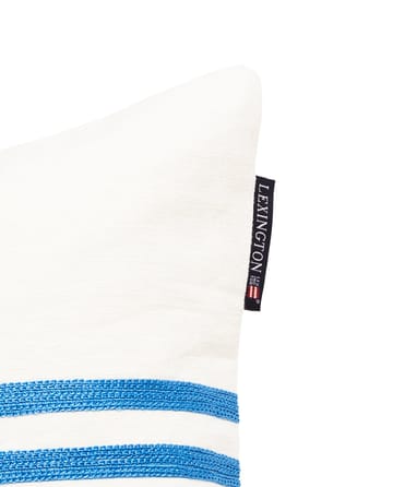 Μαξιλαροθήκη Embroidery Striped Linen/Cotton 50x50 cm - Off White-blue - Lexington