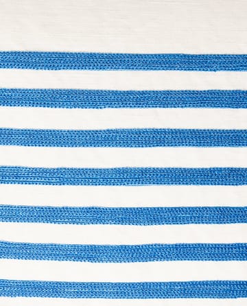 Μαξιλαροθήκη Embroidery Striped Linen/Cotton 50x50 cm - Off White-blue - Lexington