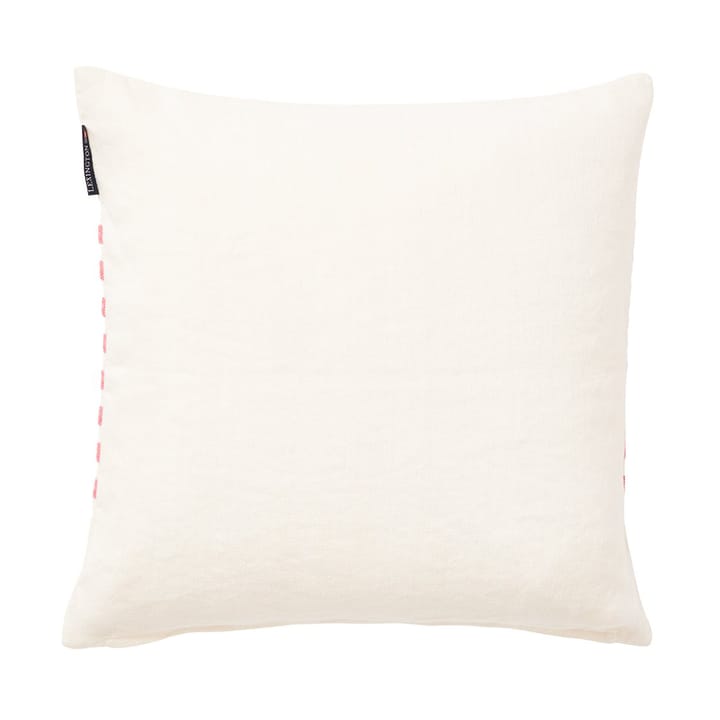 Μαξιλαροθήκη Embroidery Striped Linen/Cotton 50x50 cm, Off White-red Lexington