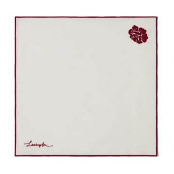 Flower linen-cotton  πετσέτα 50x50 εκ. - Λευκό-κόκκινο - Lexington