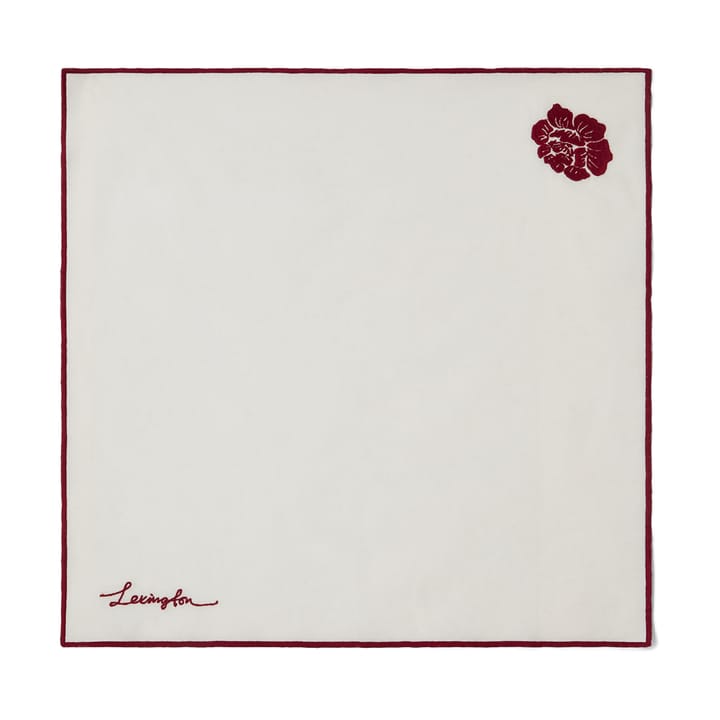 Flower linen-cotton  πετσέτα 50x50 εκ., Λευκό-κόκκινο Lexington