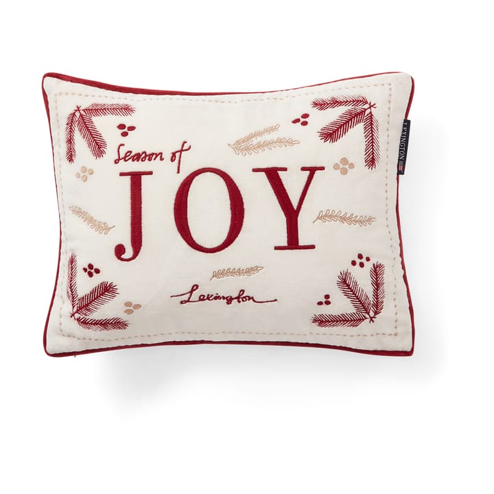 Μαξιλάρι Joy organic cotton velvet 30x40 εκ., Λευκό-κόκκινο Lexington