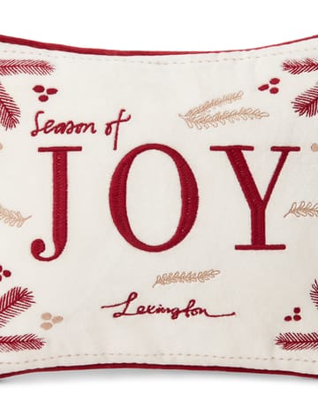 Μαξιλάρι Joy organic cotton velvet 30x40 εκ. - Λευκό-κόκκινο - Lexington