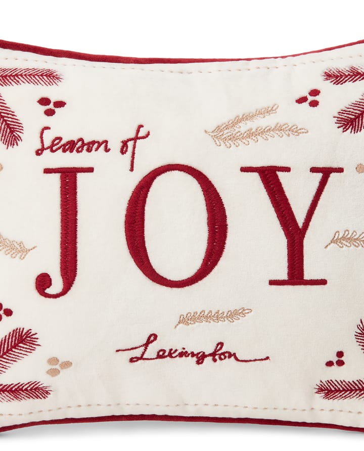 Μαξιλάρι Joy organic cotton velvet 30x40 εκ., Λευκό-κόκκινο Lexington