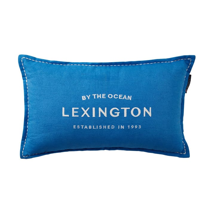 Μαξιλάρι Logo Embroidered Linen/Cotton 50x50 cm - Blue - Lexington