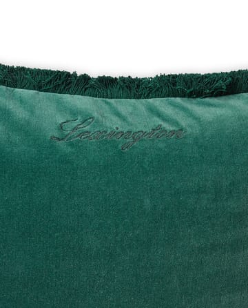 Βελούδινη μαξιλαροθήκη Organic cotton velvet fringe 50x50 εκ. - Πράσινο - Lexington