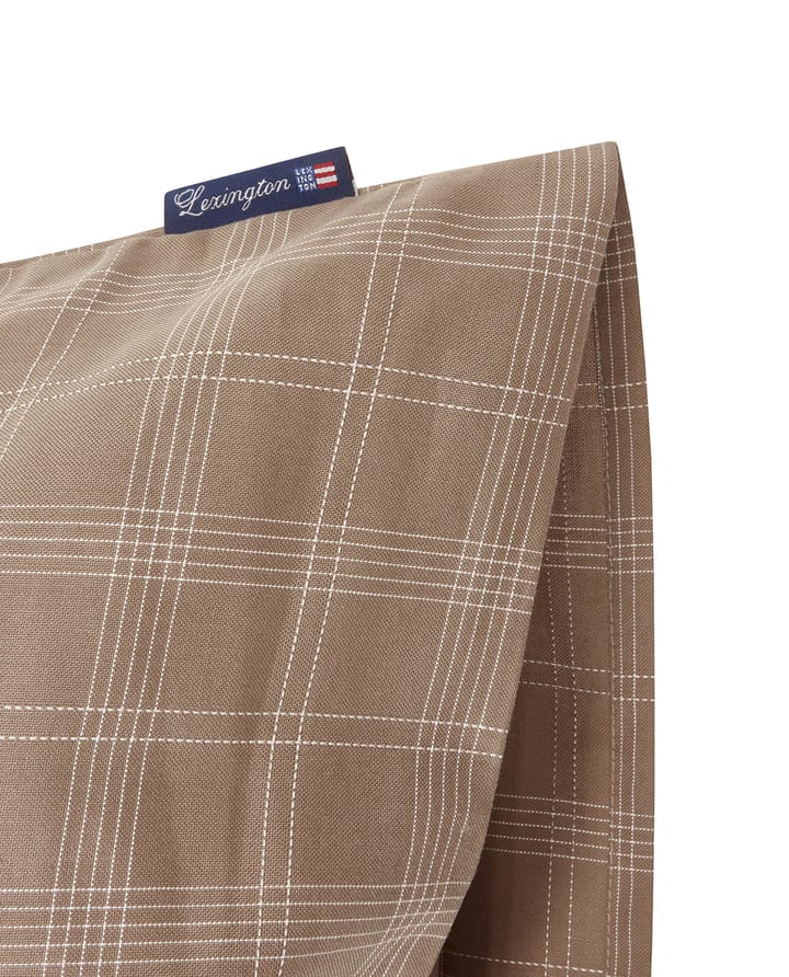 Καρό κάλυμμα μαξιλαριού Pinpoint Oxford 50x60 cm, Brown Lexington