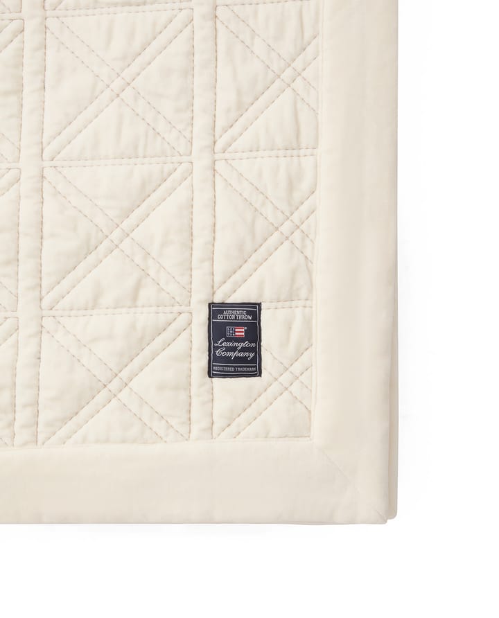 Καπιτονέ βελούδινο κάλυμμα Quilted organic cotton velvet  260x240 cm, Άσπρο Lexington