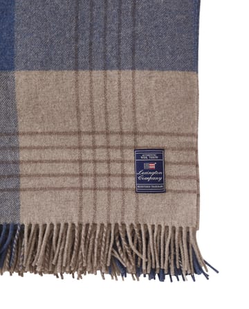 Καρό Recycled μάλλινο ριχτάρι 130x170 cm - Denim blue-beige - Lexington