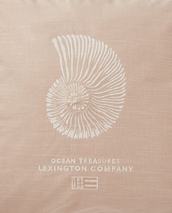 Μαξιλαροθήκη Sea Embroidered Recycled Cotton 50x50cm, Light Beige Lexington