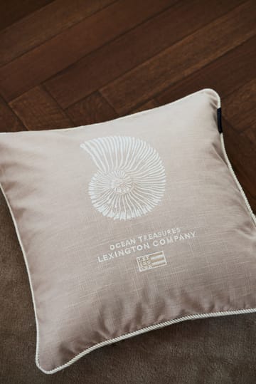 Μαξιλαροθήκη Sea Embroidered Recycled Cotton 50x50cm - Light Beige - Lexington