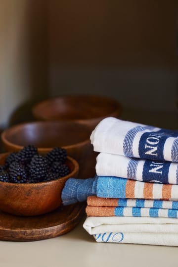 Πετσέτα κουζίνας Striped Cotton Linen 50x70 cm - Blue - Lexington
