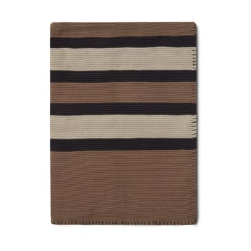 Striped Knitted Cotton βαμβακερό ριχτάρι 130x170 cm - Brown-beige-dark gray - Lexington