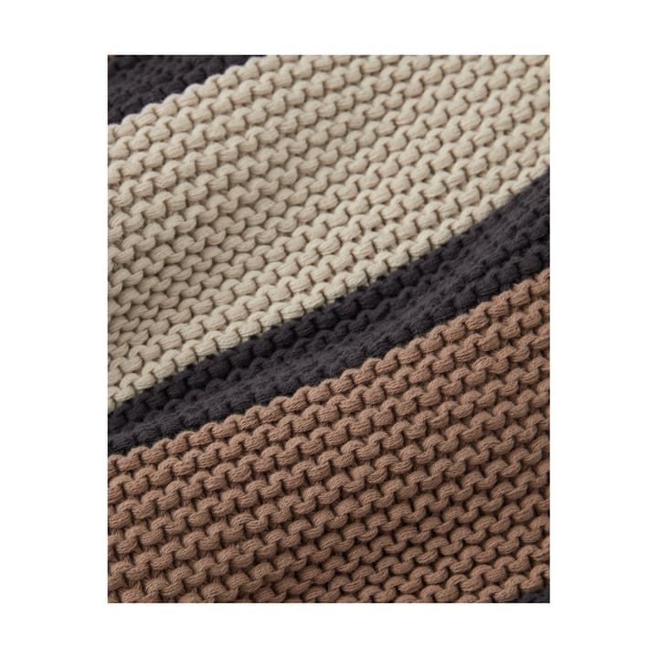 Striped Knitted Cotton βαμβακερό ριχτάρι 130x170 cm, Brown-beige-dark gray Lexington