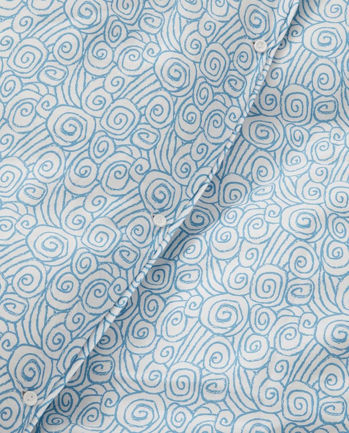 Σετ κλινοσκεπασμάτων Wave Printed Cotton Sateen, White-Blue, 2 μαξιλαροθήκες Lexington