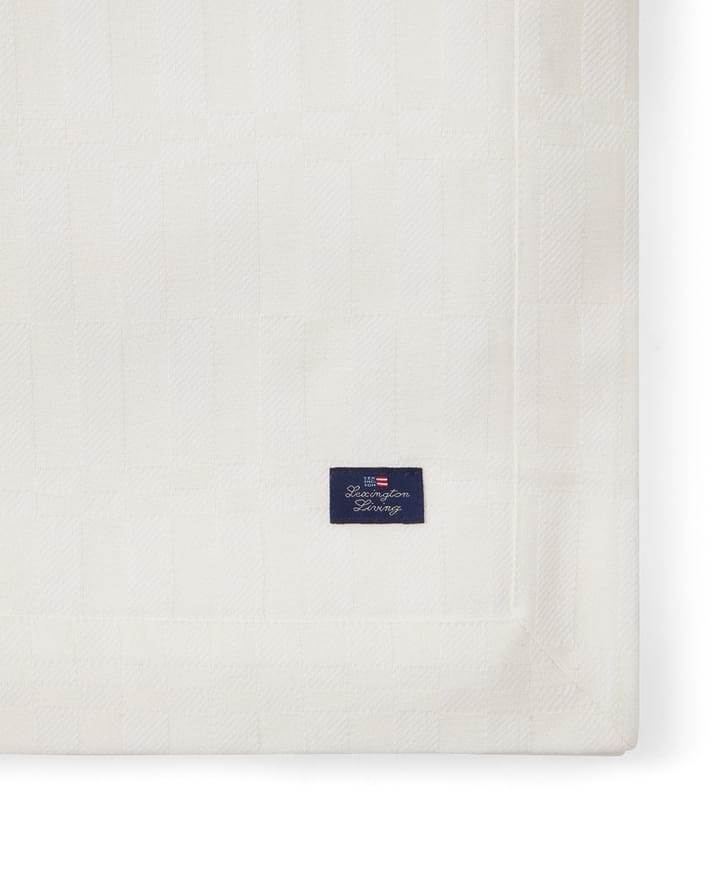 Λευκό τραπεζομάντηλο White jacquard cotton 150x250 εκ., Άσπρο Lexington