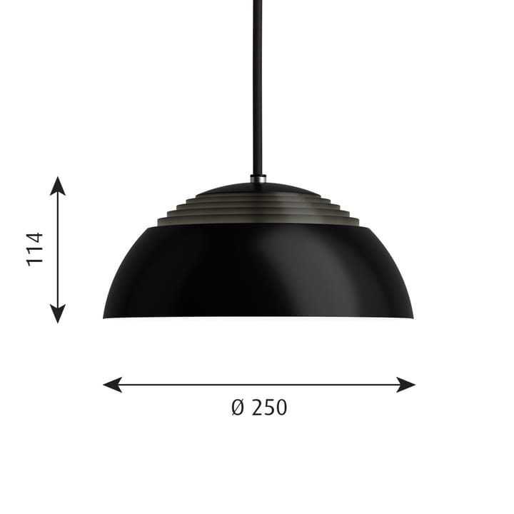 AJ Royal κρεμαστό φωτιστικό 2700K Ø25 cm, Μαύρο Louis Poulsen