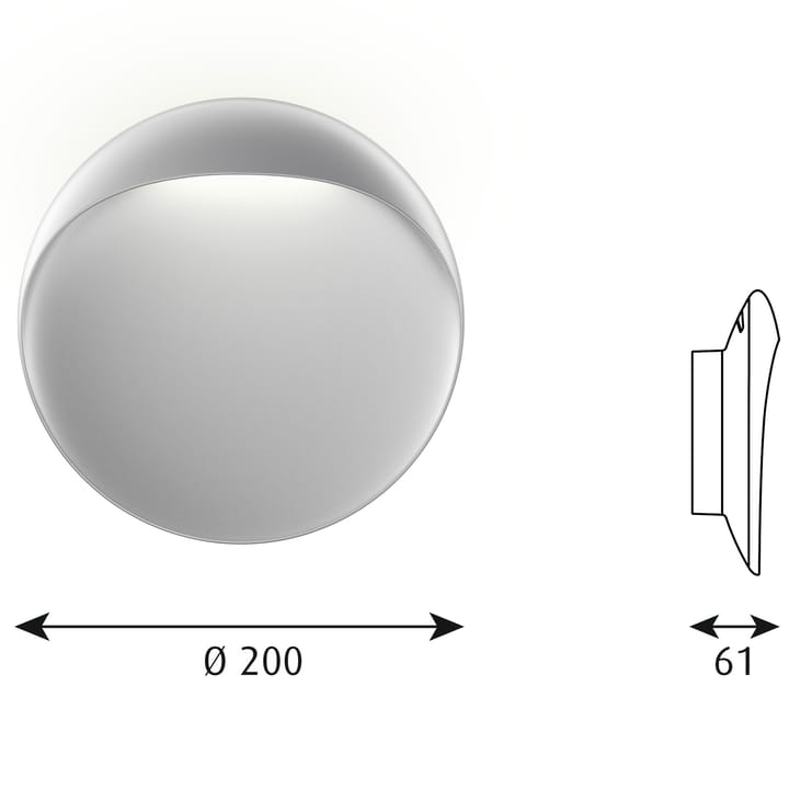 Flindt φωτιστικό τοίχου Ø20 cm, Αλουμίνιο Louis Poulsen