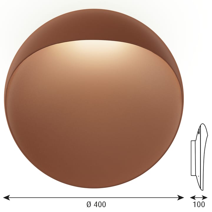 Flindt φωτιστικό τοίχου Ø40 cm, Corten Louis Poulsen