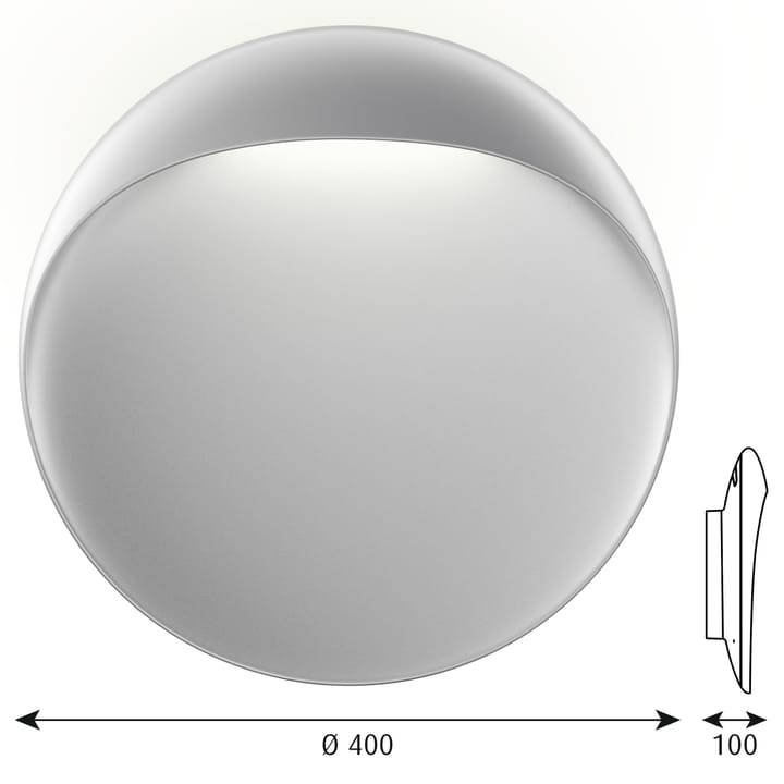 Flindt φωτιστικό τοίχου Ø40 cm, Αλουμίνιο Louis Poulsen