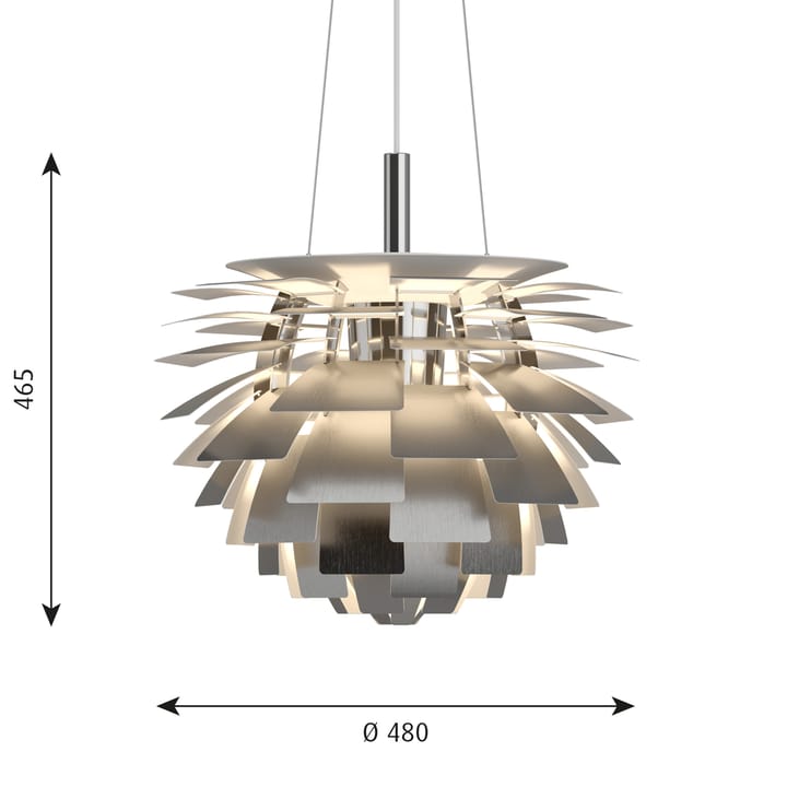 PH Artichoke κρεμαστό φωτιστικό Ø48 cm - Ανοξείδωτο ατσάλι - Louis Poulsen