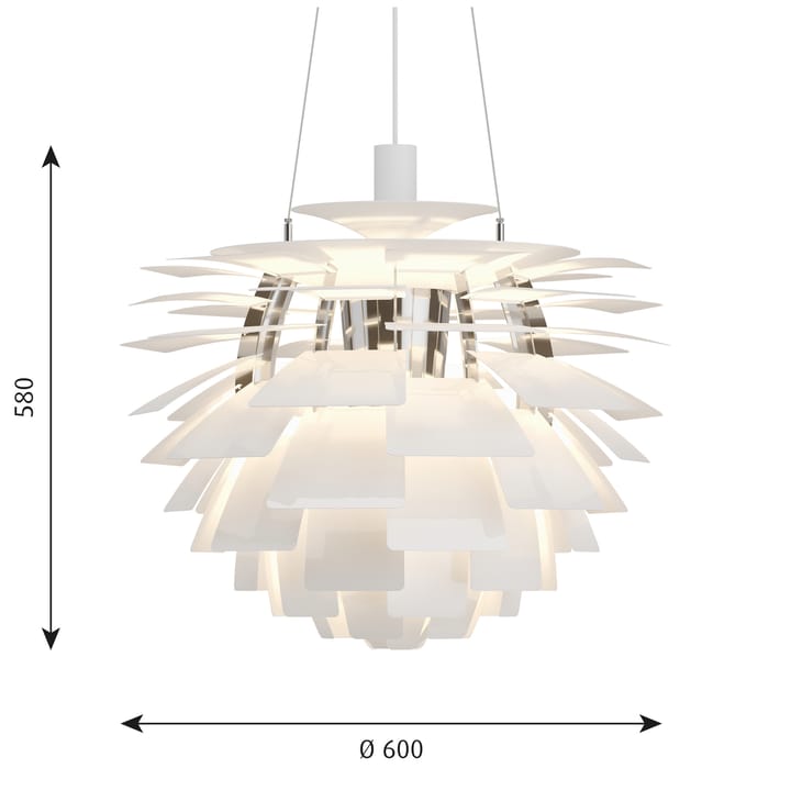 PH Artichoke κρεμαστό φωτιστικό Ø60 cm - Λευκό - Louis Poulsen