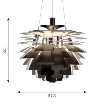 PH Artichoke κρεμαστό φωτιστικό Ø60 cm - Μαύρο - Louis Poulsen