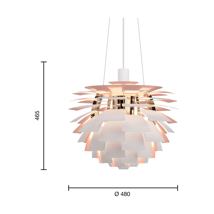 PH Artichoke Anniversary edition κρεμαστό φωτιστικό, Matte white-pale rose Ø48 cm Louis Poulsen