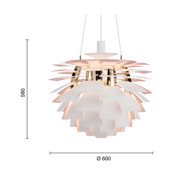 PH Artichoke Anniversary edition κρεμαστό φωτιστικό - Matte white-pale rose Ø60 cm - Louis Poulsen