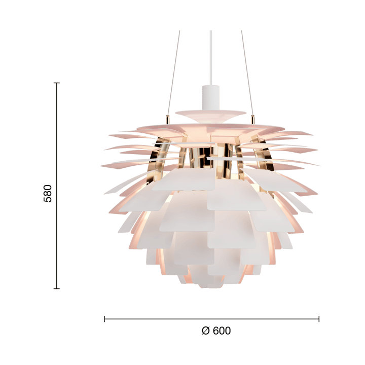 PH Artichoke Anniversary edition κρεμαστό φωτιστικό - Matte white-pale rose Ø60 cm - Louis Poulsen