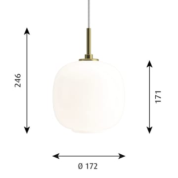 VL45 Radiohus κρεμαστά φωτιστικά Ø17,5 cm - Brass-white opal glass - Louis Poulsen