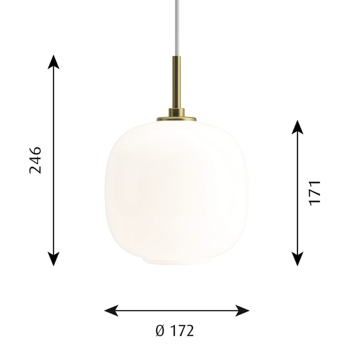 VL45 Radiohus κρεμαστά φωτιστικά Ø17,5 cm, Brass-white opal glass Louis Poulsen