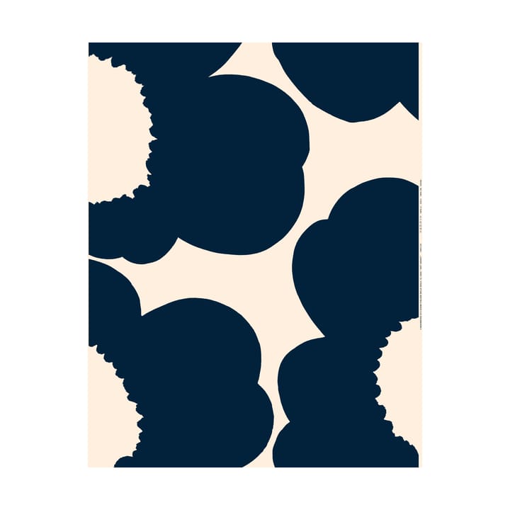 Βαμβακερό ύφασμα σατέν Iso Unikko - Cotton-dark navy - Marimekko